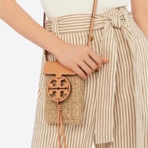 🌾 Tory Burch Miller Straw Crossbody